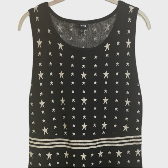 Torrid Black & White Star Sweater-Knit Skater Dress Size 2X - Picture 6 of 14